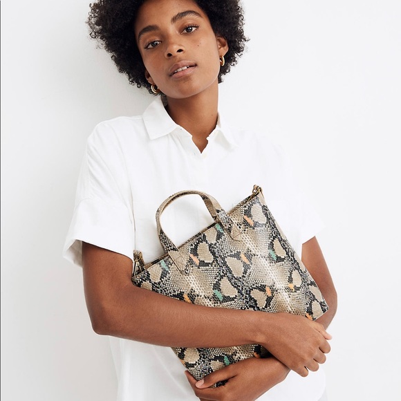 Madewell Transport Crossbody Snake Zip Top New - Picture 6 of 12